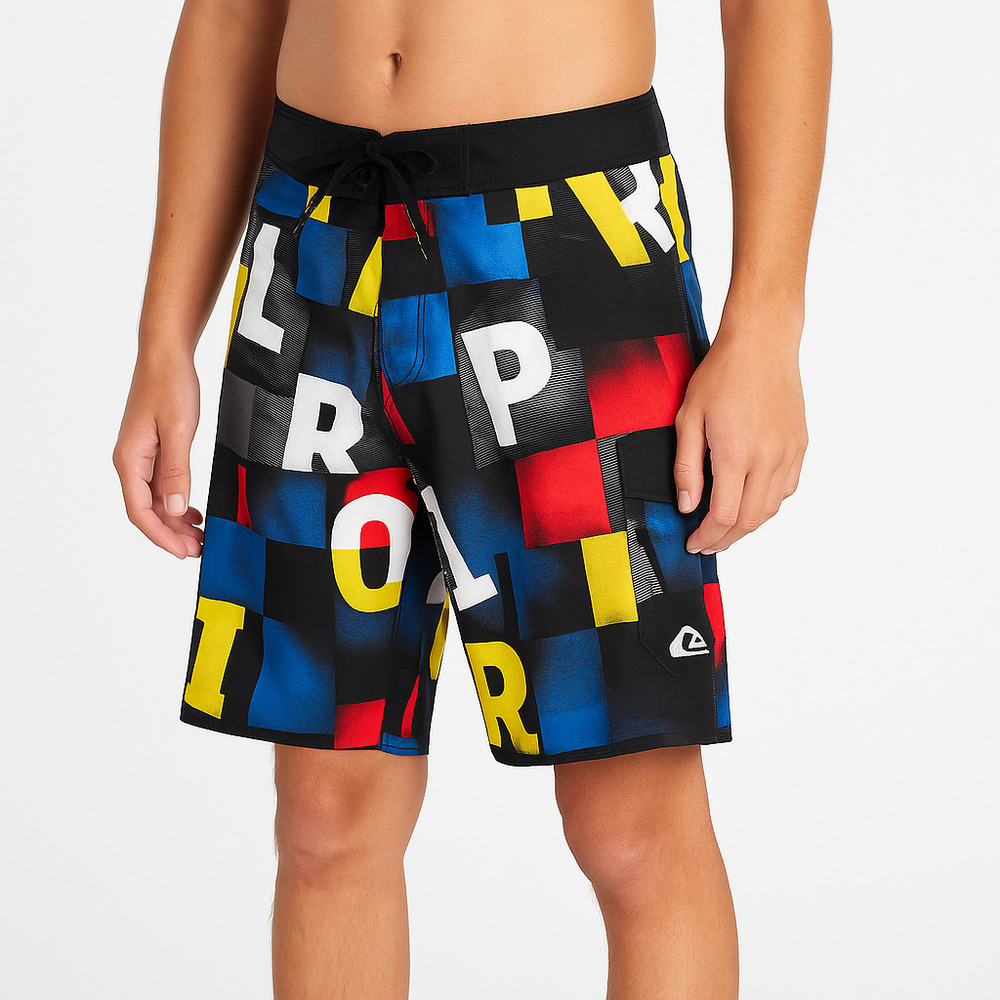 Quiksilver Boardshorts Geometric Pattern Drawstring Boardshorts Shorts‎ Size 25
